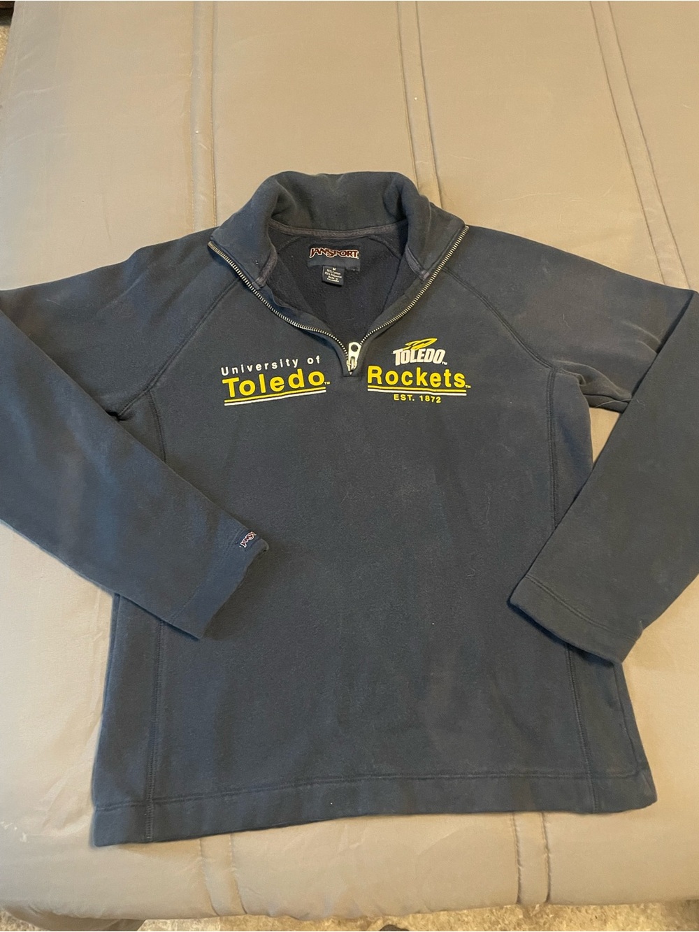 Jansport Navy Quarter-Zip Pullover with Yellow University of Toledo Rockets Logo